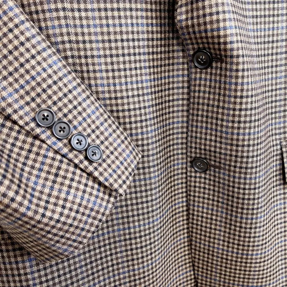 Brooks Brothers 1818 SaxXon Madison Sport Coat Brown Plaid Wool USA Mens 41R